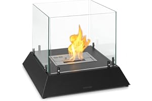 ‎KLARSTEIN Klarstein Tischkamin Indoor, Tragbarer Bio Ethanol Tischkamin, Bioethanol Kamin, 4-6H Brenndauer, 2,2kW Tischkamin Ethanol Innen, Geruchsneutrales & Rauchfreies Tischfeuer Indoor & Outdoor, 48x48x40cm