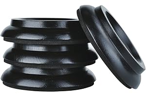 KingPoint, Set di 4 piattini in legno per ruote pianoforte verticale, Rovere nero.
