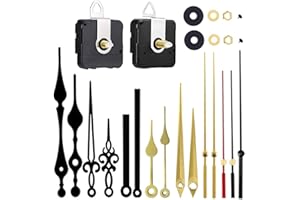 Aloneaka Silent Quartz Clock Movement, Long and Short Shaft with Hands Battery Powered, Wall Clock Mechanism Motor Replacement DIY Repair Parts