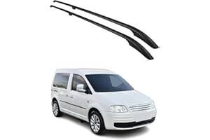 OMAC Baca portaequipajes Compatible con VW Caddy MVN 2003 – 2015 L1 | Negro 2 Piezas Aluminio anodizado portabicicletas portaequipajes Partes