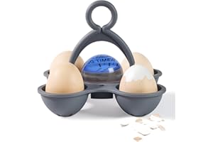 ESIE HOUZIE Egg Timer for Boiling Eggs- Boiled Egg Timer Changes Colors When Done for Boiling Hard, Medium, Soft Eggs with Egg Holder to Hold 4 Eggs for Kitchen Cooking Breakfast (Blue)