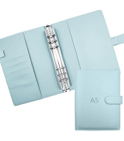 Raccoglitore A5 In Pelle PU Con Anelli - Taccuino Ricaricabile Con Fibbia Magnetica, Verde, Per Organizzazione - Foto 9