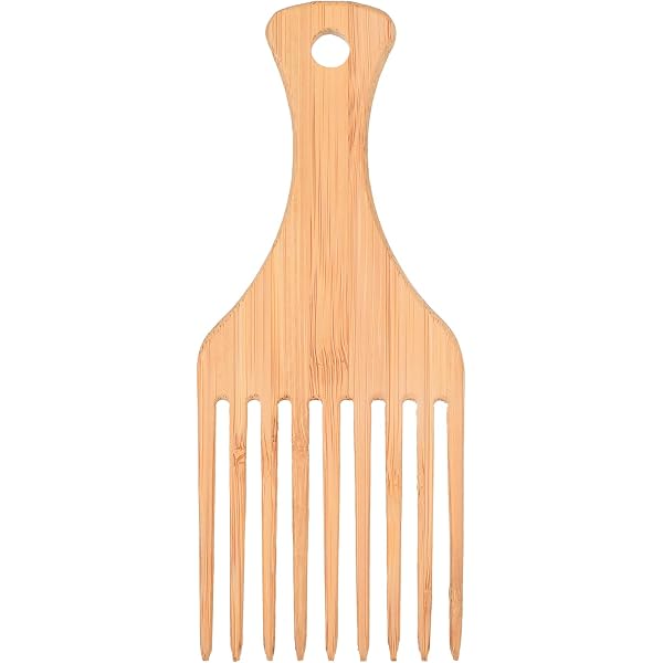 Afro-Kamm Aus Naturholz – 2 Stück, Breite Zähne, Für Lockiges & Dickes Haar, Entwirrung & Styling