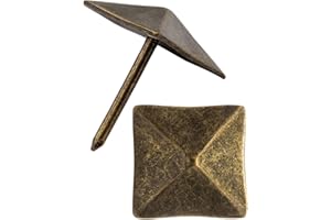 Fuxxer® - 20 chiodi decorativi per tappezzeria, per mobili, chiodi di copertura, tappi decorativi, raccordi, ottone vintage bronzo anticato, 19 x 19 mm