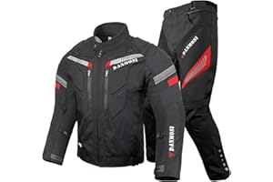 MNBVH Motorrad Kleidung Herren 2 Teilig, Motorradkombi mit Protektoren, Motorradanzug Wasserdicht, Winddicht, Reflektierend, Motorradkleidung Männer, Motorrad Schutz(Size:XL,Color:Schwarz)