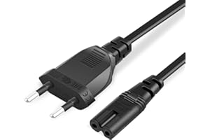 BICMICE Câble d'Alimentation 2 m pour PS5, PS4, PS3, PS2, Xbox Series X, Xbox One S/X, Fiche Européenne 2 Broches vers C7 Euro 8 Double Prise