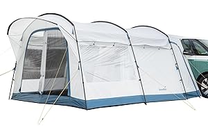 Skandika Auvent pour Bus Vejers 2 Protect | Autoportant avec Cabine 2 Personnes, Hauteur 2,1 m, 10 m², 2 entrées, fenêtre, moustiquaire, Colonne d'eau 3000 mm | Tente pour Voiture, Bus, Van