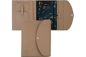 ‎LEBENSKOMPASS Lebenskompass Buchhülle A5 im edlen Design von "Beige" - Buchtasche & Book Sleeve Bag aus veganem Leder (PU) Für Kalender DIN A5 & als Geschenk für Buchliebhaber