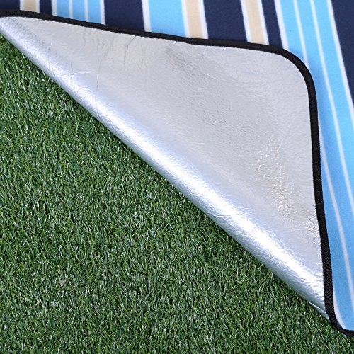 SONGMICS 200 x 200 cm XXL Picknickdecke Fleece wärmeisoliert wasserdicht mit Tragegriff GCM70L – Bild 3