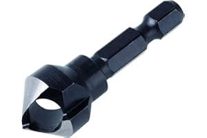 wolfcraft Avellanador desbarbador, Ø 16 mm, vástago hexagonal I 4373000 I Para desbarbar y avellanar agujeros taladrados en madera, metal no férreo y plástico