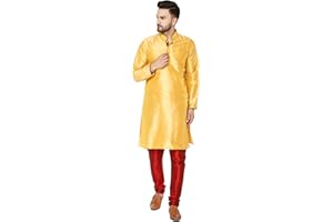 SKAVIJ Herren Tunika Kurta Pajama Set Indisch Party Tragen Outfit