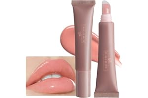 Trendyfave Hydrating Lip Gloss Lip Plumper Glossier Lip Oils Glitter Lip Glow Oil, Moisturizing Lip Plumping Long Lasting Tinted Lip Balm Pink Lipgloss No-Sticky Lightweight