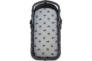 JYOKO Kids Sábana para Capazo de Algodón, Ajustable con elástico para Moisés, Carrito de Bebé, Cochecito y Silla de Paseo (Space Robot)