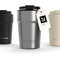 Tazza Termica LARS NYSM Nøgen 500ml – Acciaio Inox, Coperchio A Prova Di Perdite E Cinturino Da Polso