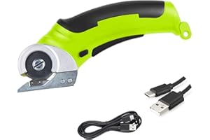 RUNQIN OUTDOOR Schnurlose Elektrische Schere Set, Wiederaufladbarer Elektrischer Kistenschneider, Kabelloser Akku-Universalschneider Rollschneider, Kartonschneider für Stoffe, Teppiche, Leder, Filz, Papier, Pappe