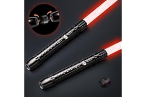 Ricyea 2-in-1 Lightsaber for Children Adults, RGB 11 Colours Lightsaber with Metal Hilt, Type-C Rechargeable FX Lightsaber with Sound Effect for Party Halloween Cosplay (Set of 2 Black)