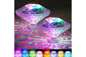 SGZIOO 2 PCS Floating Pool Lights, 8 Modes Led Swimming Pool Lights1, Waterproof Corlorful Hot Tub lights1, Battery Operated Floating Pond Lights, Disco Bath Light for Bathing Time, Pool and Hot Tub