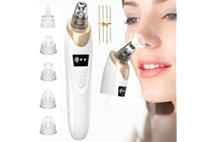 YAASIER Succionador de Puntos Negros, 3 Modos Eliminador de Espinillas Electrico, Limpiador de Poros Quita Puntos Negros Limpiador Poros con 5 Puntas Reemplazables Comedones y El Acné Graso