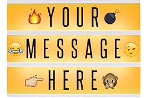A4 Color Changing Light Box | 205 Letters and Emoticons | Light Up Sign | Battery or USB Powered | Party Decoration | Pukkr