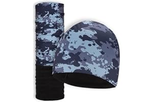 GO CRAZY Zestaw męska czapka do biegania + szalik | Rower Fitness Jogging Outodoor Sport | Beanie bandana termoaktywna | Funkcjonalna odzież sportowa dla mężczyzn | Funkcjonalna czapka komin na szyję