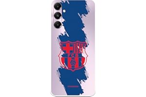 LA CASA DE LAS CARCASAS Coque en silicone souple pour Samsung Galaxy A05s du FC Barcelone avec blason rouge, motif bleu tansparent pour protéger votre téléphone. Coque en silicone souple sous licence officielle FC Barcelone