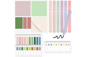 Gelanty 900 notas adhesivas con 6 rotuladores Frixion, notas adhesivas transparentes, notas adhesivas, Post It Pastel con rotulador Set para cuadernos, almohadillas de escritura y diaries, suministros