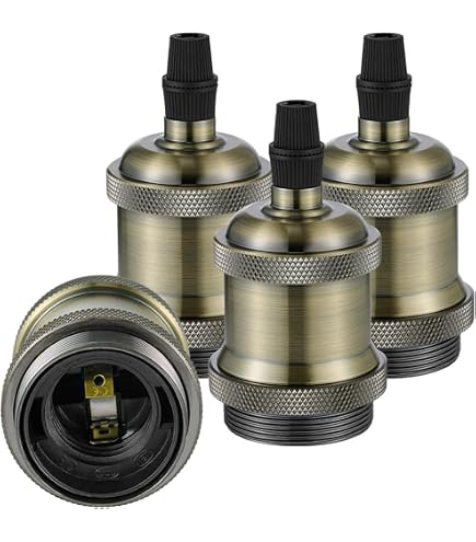 Retro Lampenfassung E27 Aus Metall Im Vintage-Design – Inkl. Zugentlaster Für Hängeleuchten