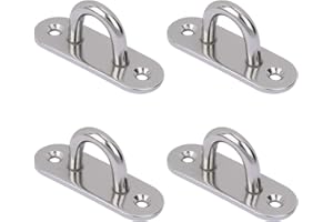 QH-SHOP Crochet de Plafond Acier Inoxydable 4 Pièces Support Mural Plaques à Oeil Oblongues pour Chaise Accrochante Hamac Balançoires de Yoga Sac de Boxe Pots Fleurs