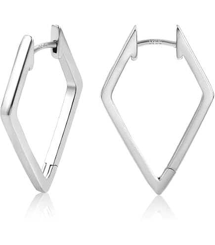 Orecchini Donna Argento 925 a Cerchio Oro Placcato 14K/ Oro Bianco