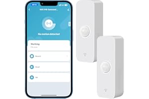 Comboss Sensor de Movimiento WiFi, Sensor de Movimiento Inteligente, Sensor de Presencia, Funciona con Alexa App, Dispositivos Echo (2 Pack)