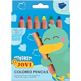 Jovi - MY FIRST 6 Extra Thick 4-in-1 Colored Pencils + 1 Sharpener | For children from 12 months, watercolour, basic colours