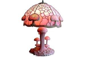 BAMNA Hight Stained Glass Plant Series Night Light, Resin Mushroom Decorative Bedside Lamp For Bedroom Living Room Home Office Decor Gift (Color : G)