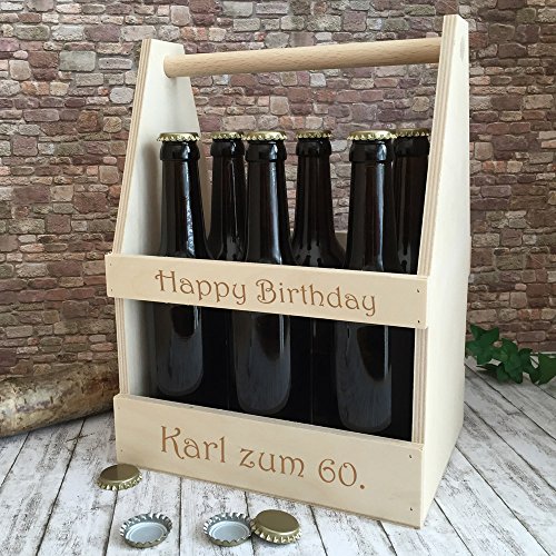 Männerhandtasche / Bierträger mit kostenloser Gravur – ein echter SIXpack - 3