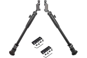 BRAVOVSKI 22-29 cm Side Mount Bipod 2 Piece Air Rifle Folding and Height Adjustable with Picatinny Rail Kits