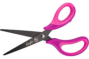‎LÄUFER Läufer 87228 Ergonomische Schulschere, spitz, Schule ab 1. Klasse, lila/pink, Bastelschere für Rechtshänder