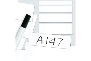Beaverswood White Magnetic Easy Wipe Write On Location Markers - Magnetic Strips - 20mm high x 80mm wide Pack of 100