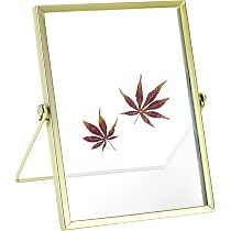 Set 2 Cornici Dorate 4x6 Pollici (10x15 Cm) – Vetro Doppio Per Fiori Pressati E Foto – Con Supporto Da Tavolo