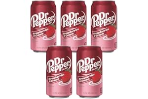 · CANDYBOX · Kohlensäurehaltiges Getränk Dr Pepper - Amerikanische Süßigkeiten - Erfrischungsgetränk - Getränke Dosen - Party Getränke - Geschmack Strawberry Cream Soda - 1775ml 5 Stück
