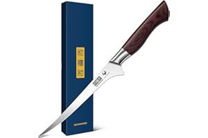 HOSHANHO Coltello per Sfilettare 18cm, Professionale Coltello da Disosso Super Affilato, Ultra Affilati Coltello cucina Professionale in Acciaio Inox