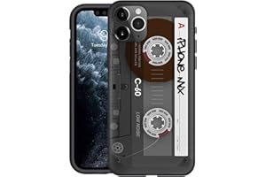 Yoedge Negro Custodia para iPhone 12/iPhone 12 Pro 6.1″ Dibujos Animados Carcasa de Silicona Case Protectora de TPU Suave Protección Funda Cover Teléfono móvil Carcasas Fundas,Cinta de Audio