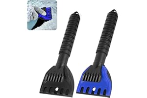 Oziral 2 Pezzi Raschietto per Ghiaccio per Auto con Manico Antiscivolo Raschietto per Neve per Auto Strumento 2 in 1 per Scongelamento e Rimozione della Neve per Parabrezza e Finestrino Senza Graffi