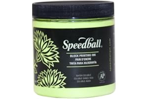 Speedball Bloc d'encre soluble dans l'eau 236,8 g Vert citron fluorescent pour impression de bloc, lino, sérigraphie, pour artistes kit