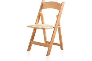 KAIHAOWIN Chaise Pliante en Bois, Chaise de Jardin en avec Siège Rotin Coussin, Chaise de Salle à Manger en Bois Aucun Assemblage Requis Chaise Pliante pour Salle à Manger, Salon, Jardin, Camping