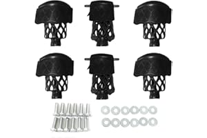 Boshen Pack of 6 PU Leather Pool Table Pockets Billiard Table Web Shield Set Drop Bag Nets with Diamond Pattern Screws Include