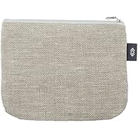 Große Flache Weiße Kulturbeutel - Doppellagige 100% Leinen - Große Schminktasche - Natürliche Leinwand Make-up Tasche - Geschenk für Herren | Handgefertigte durch ThingStore