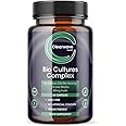 Probiotics - Live Bio Cultures Complex with 40mg Inulin (Prebiotic) - 60 Vegan Capsules (Not Tablets) - 50.5bn CFU per Serving - with Lactobacillus Acidophilus for Gut Health