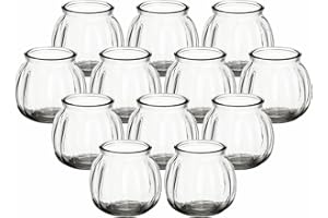 ‎GOUVEO gouveo 24er Set Teelichtgläser Vintage - Teelichthalter 7,9 x 7,4 cm - Windlicht geriffelt für Garten, Terrasse, Balkon - Glas 200 ml für Dessert - Deko-Glas für Hochzeit, Geburtstag, Feier