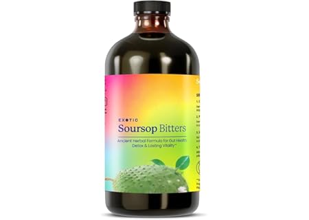Soursop Bitters Liquid - Tarmstöd, energi och immunförstärkning - Vegansk, icke-GMO - blandad bärsma - Amazon Deal & Rabatt