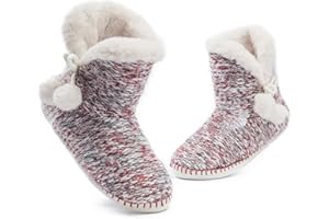 MaaMgic Pantofole da Donna Antiscivolo da Casa Stivali Leggeri e Inbottiti Caldi con Pile per Inverno