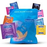 Pasante Condoms Variety Pack - Mix Pack of 50 | The Mix Pack Contains: Flavoured, Ribbed, Thin, Extra and more Condoms